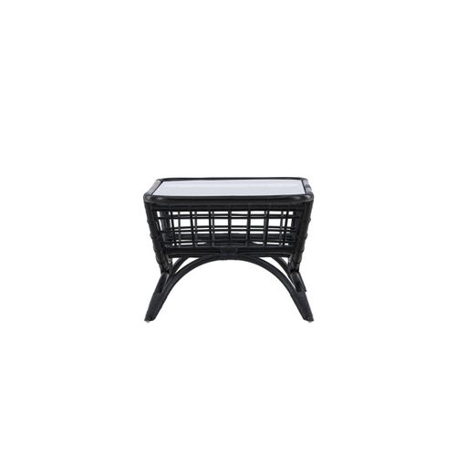 Table Basse De Jardin En Rotin "moana" 95cm Noir