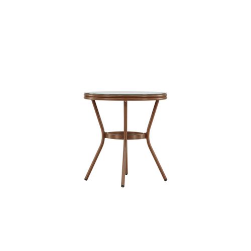 Table De Jardin En Verre "loures" 75cm Marron