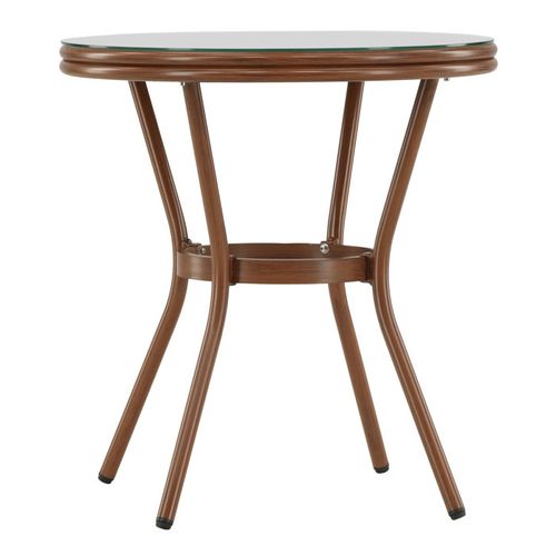 Table De Jardin En Verre "loures" 75cm Marron