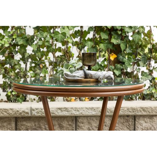 Table De Jardin En Verre "loures" 75cm Marron