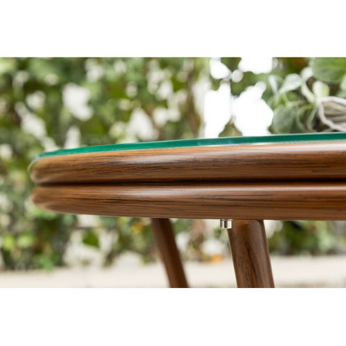 Table De Jardin En Verre "loures" 75cm Marron