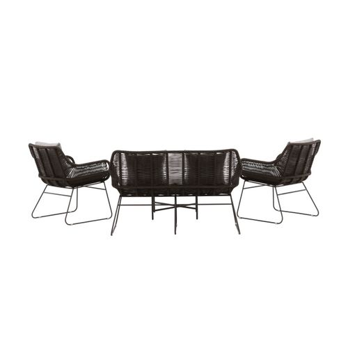 Salon De Jardin "davao" 133cm Marron et Gris