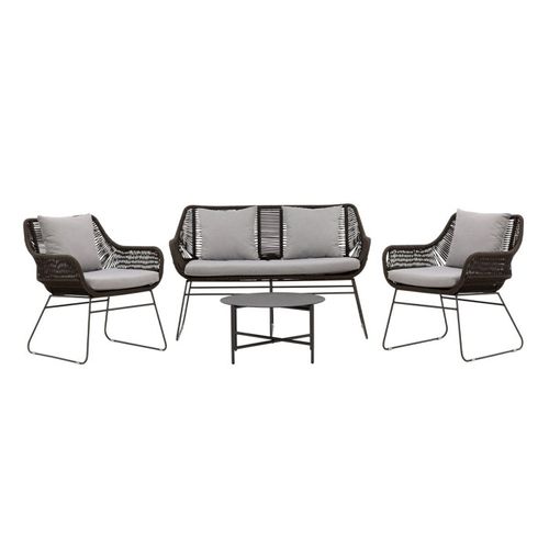 Salon De Jardin "davao" 133cm Marron et Gris