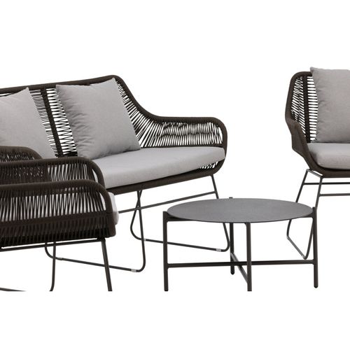 Salon De Jardin "davao" 133cm Marron et Gris