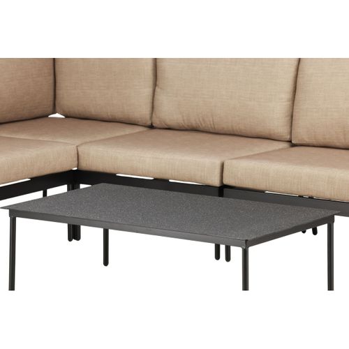 Salon D'angle De Jardin "pehnna" 280cm Noir et Beige