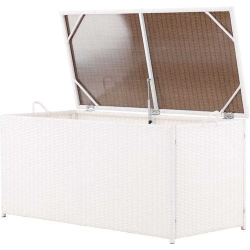 Coffre De Rangement Extérieur En Résine Tressée London Blanc