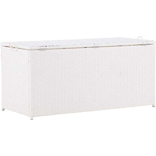 Coffre De Rangement Extérieur En Résine Tressée London Blanc