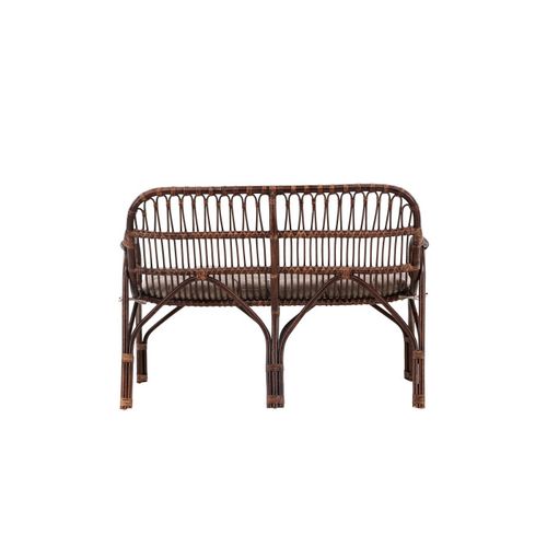 Canapé De Jardin 2 Places En Rotin "nella" 129cm Noyer