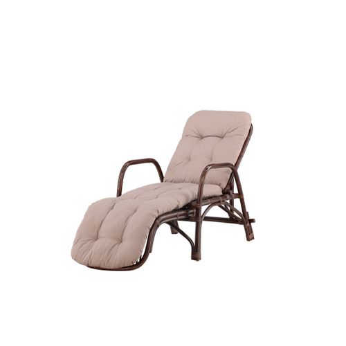 Chaise Longue En Rotin "nella" 177cm Noyer