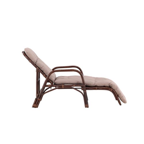 Chaise Longue En Rotin "nella" 177cm Noyer