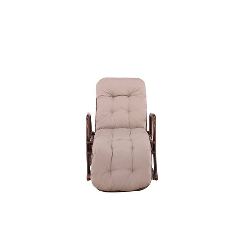 Chaise Longue En Rotin "nella" 177cm Noyer