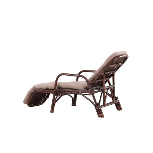 Chaise Longue En Rotin "nella" 177cm Noyer