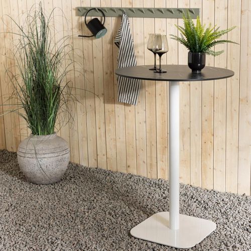 Table De Bar De Jardin "milano" 100cm Gris et Blanc
