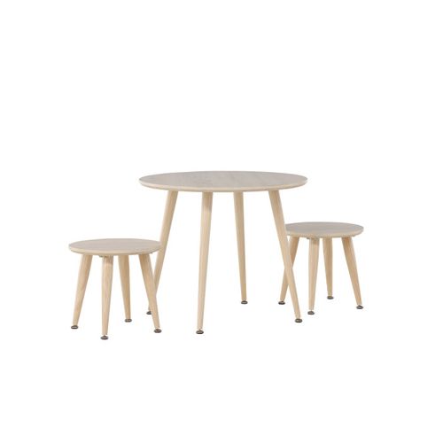 Table et 2 Tabourets Enfant "kids" 60cm Naturel