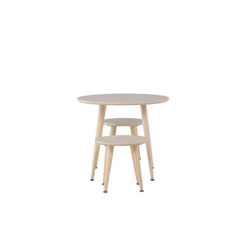 Table et 2 Tabourets Enfant "kids" 60cm Naturel