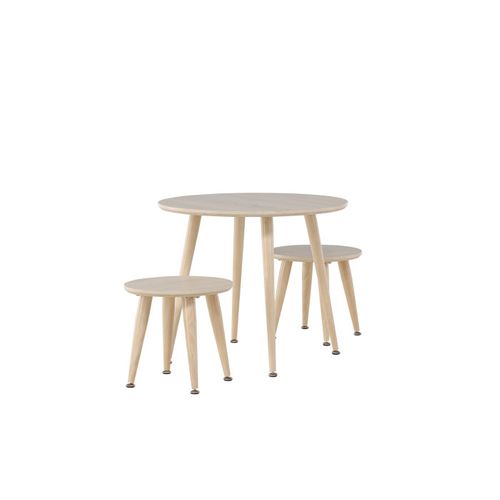 Table et 2 Tabourets Enfant "kids" 60cm Naturel