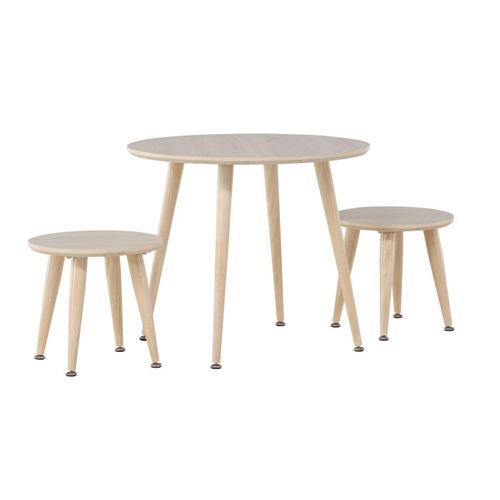 Table et 2 Tabourets Enfant "kids" 60cm Naturel