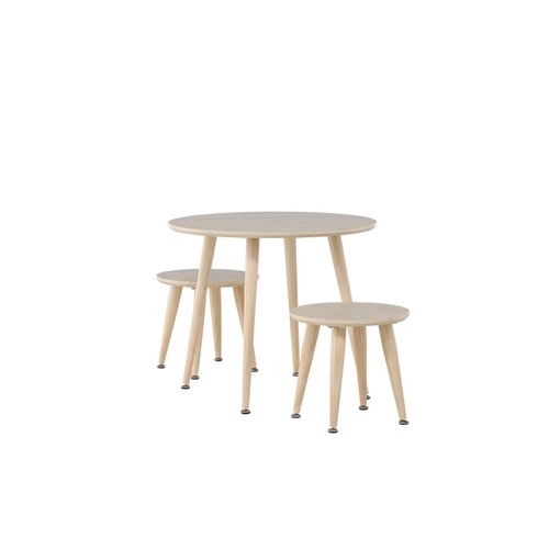 Table et 2 Tabourets Enfant "kids" 60cm Naturel