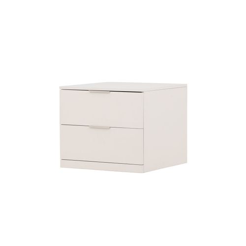 Table De Chevet 2 Tiroirs "nice" 52cm Beige