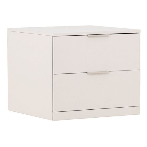 Table De Chevet 2 Tiroirs "nice" 52cm Beige