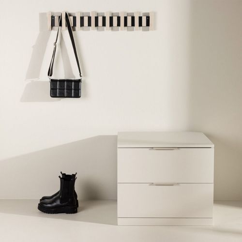 Table De Chevet 2 Tiroirs "nice" 52cm Beige