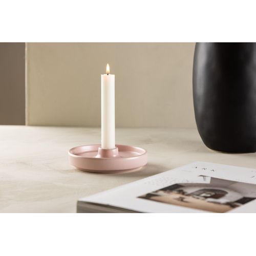 Bougeoir Design En Céramique "bette" 13cm Rose Clair