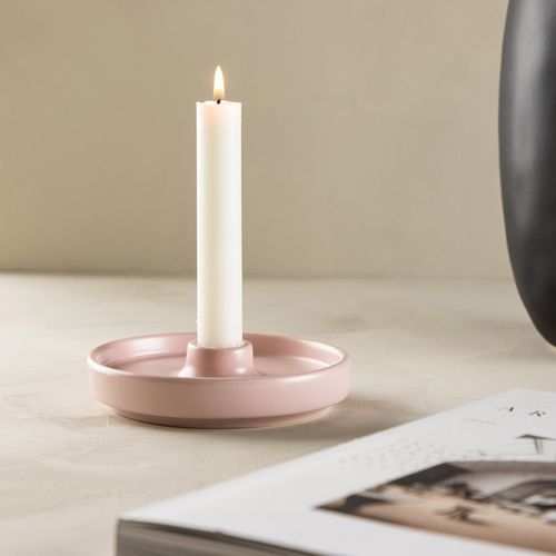Bougeoir Design En Céramique "bette" 13cm Rose Clair