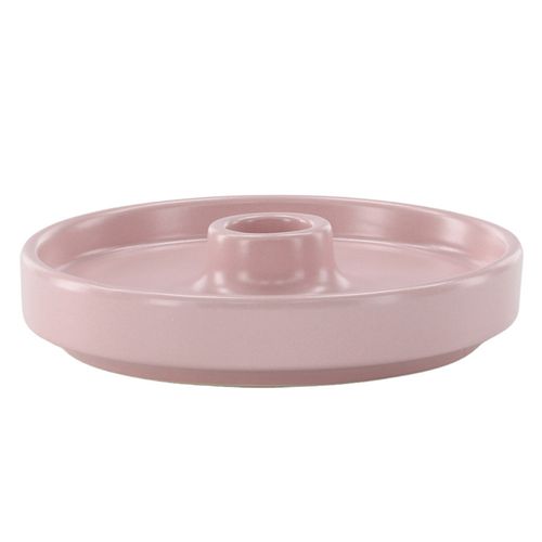Bougeoir Design En Céramique "bette" 13cm Rose Clair