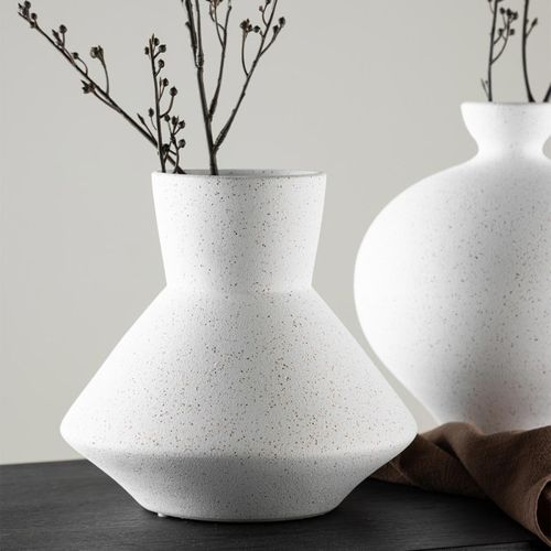 Vase Design "rellis" 22cm Blanc