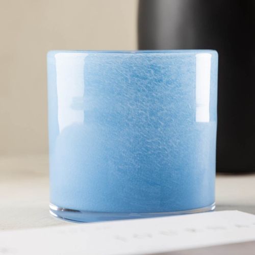 Photophore Déco "gloria" 12cm Bleu Clair