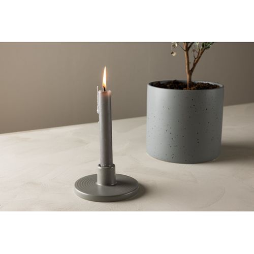 Bougeoir En Céramique "bette" 12cm Gris