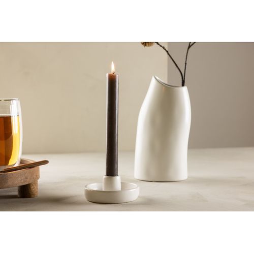 Bougeoir En Céramique "otis" 11cm Blanc