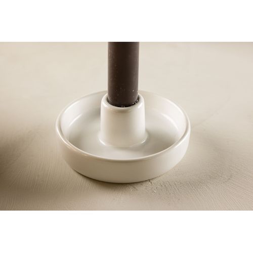 Bougeoir En Céramique "otis" 11cm Blanc