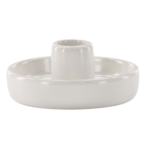Bougeoir En Céramique "otis" 11cm Blanc