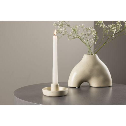 Bougeoir En Céramique "otis" 11cm Beige et Noir