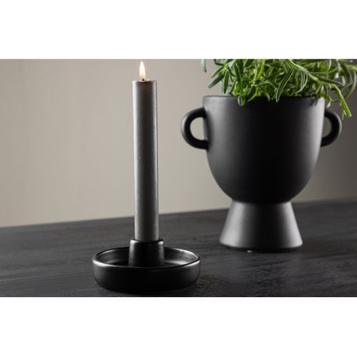 Bougeoir En Céramique "otis" 11cm Noir