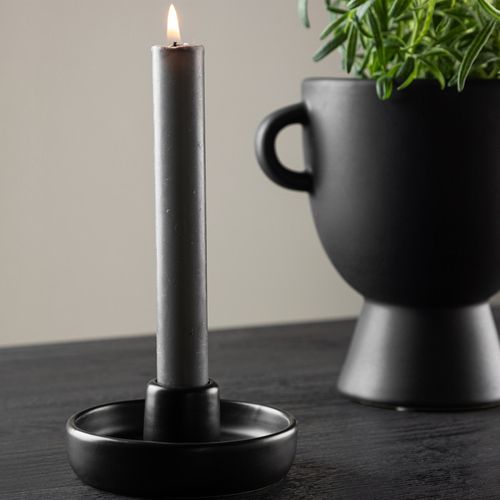Bougeoir En Céramique "otis" 11cm Noir