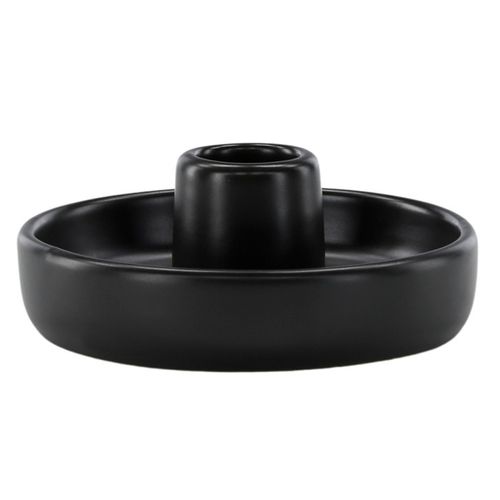 Bougeoir En Céramique "otis" 11cm Noir