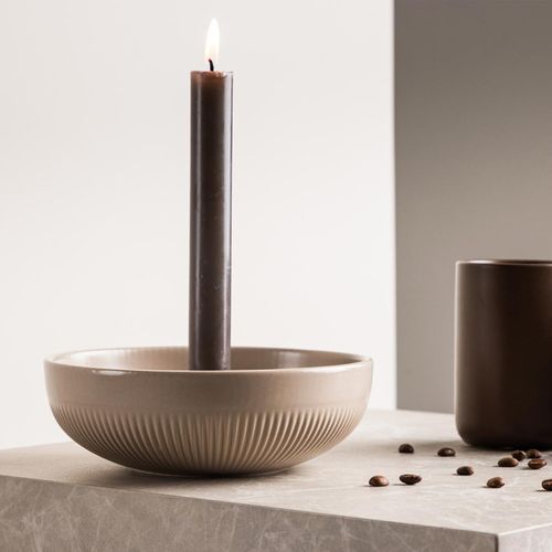 Bougeoir Design En Céramique "posh" 18cm Beige