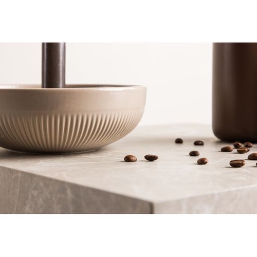 Bougeoir Design En Céramique "posh" 18cm Beige