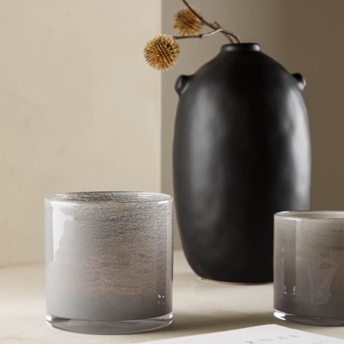 Photophore Déco "gloria" 12cm Gris Clair