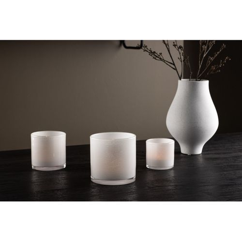 Photophore Déco "gloria" 12cm Blanc