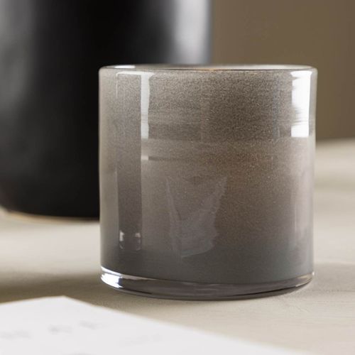 Photophore Déco "gloria" 10cm Gris Clair