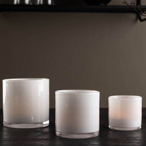 Photophore Déco "gloria" 10cm Blanc