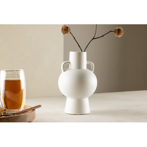 Vase Design En Céramique "cent" 24cm Blanc