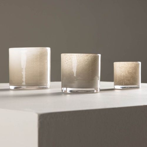 Photophore Déco "gloria" 10cm Beige