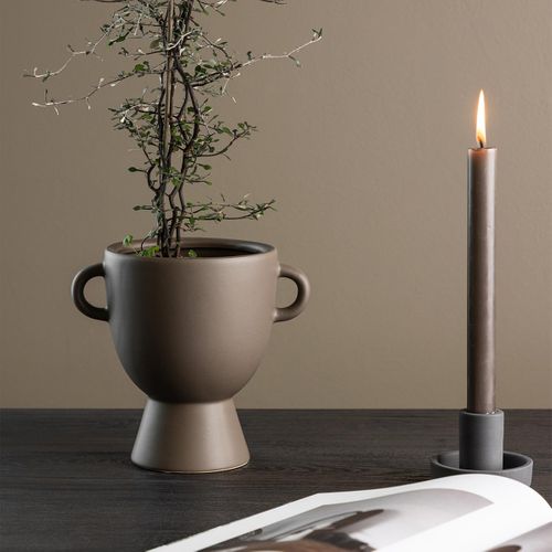 Pot Design En Céramique "cent" 18cm Marron