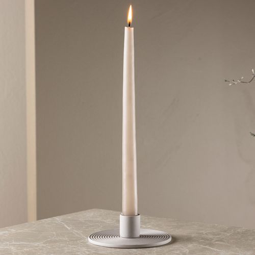 Bougeoir Design En Argile "dian" 12cm Gris