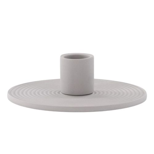 Bougeoir Design En Argile "dian" 12cm Gris