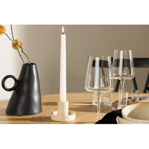 Bougeoir Design En Argile "ceco" 11cm Beige